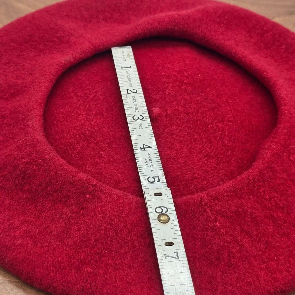 Dorfman Pacific Co DPC‎ Authentic Red Wool Beret handmade One Size